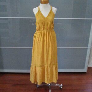 Molly Bracken Boho Festival Maxi Halter Flowy Asymmetrical Hem Dress